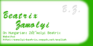 beatrix zamolyi business card